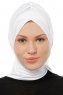 Isra Cross - Wit One-Piece Viscose Hijab