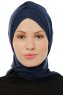 Isra Cross - Marineblauw One-Piece Viscose Hijab