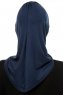 Isra Cross - Marineblauw One-Piece Viscose Hijab