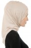 Isra Cross - Licht Taupe One-Piece Viscose Hijab