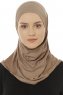 Hanfendy Plain Logo - Donker Taupe Al Amira Hijab