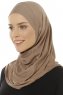 Hanfendy Plain Logo - Donker Taupe Al Amira Hijab