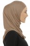 Hanfendy Plain Logo - Donker Taupe Al Amira Hijab