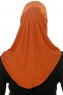 Hanfendy Cross Logo - Baksteenrood Al Amira Hijab