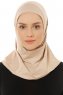 Micro Plain - Licht Taupe One-Piece Hijab