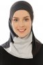 Esin - Zwart & Lichtgrijs & Anthracite One-Piece Hijab