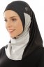 Esin - Zwart & Lichtgrijs & Anthracite One-Piece Hijab