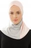 Esin - Oudroze & Lichtgrijs & Creme One-Piece Hijab