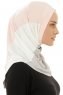 Esin - Oudroze & Lichtgrijs & Creme One-Piece Hijab