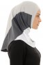 Esin - Lichtgrijs & Wit & Anthracite One-Piece Hijab