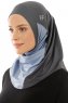 Esin - Anthracite & Lichtblauw & Lichtgrau One-Piece Hijab