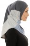Esin - Anthracite & Lichtblauw & Lichtgrau One-Piece Hijab