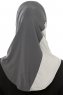 Esin - Anthracite & Lichtblauw & Lichtgrau One-Piece Hijab