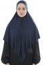  Ajda - Marineblauw Hijab Met Rits