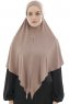  Ajda - Donker Taupe Hijab Met Rits
