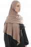  Ajda - Donker Taupe Hijab Met Rits