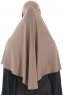  Ajda - Donker Taupe Hijab Met Rits