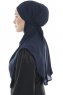 Ebrar - Marineblauw Al Amira Crepe Chiffon Hijab