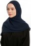 Eylem - Marineblauw One Piece Chiffon Hijab