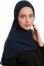 Eylem - Marineblauw One Piece Chiffon Hijab