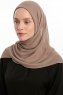 Eylem - Donker Taupe One Piece Chiffon Hijab