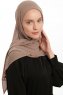 Eylem - Donker Taupe One Piece Chiffon Hijab