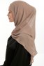 Eylem - Donker Taupe One Piece Chiffon Hijab