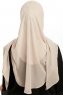 Eylem - Beige One Piece Chiffon Hijab