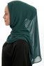Eylem - Donkergroen One Piece Chiffon Hijab