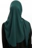 Eylem - Donkergroen One Piece Chiffon Hijab