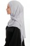 Eylem - Lichtgrijs One Piece Chiffon Hijab