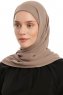 Sahar - Donker Taupe One Piece Chiffon Hijab