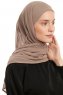 Sahar - Donker Taupe One Piece Chiffon Hijab