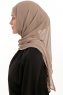 Sahar - Donker Taupe One Piece Chiffon Hijab