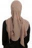 Sahar - Donker Taupe One Piece Chiffon Hijab