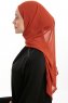 Sahar - Baksteenrood One Piece Chiffon Hijab