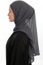 Sahar - Anthracite One Piece Chiffon Hijab