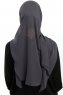 Sahar - Anthracite One Piece Chiffon Hijab