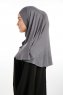 Feriha - Donker Grijs Viscose Turban Hijab