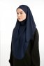 Bengi - Marineblauw Micro Krep Turban Hijab