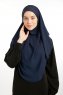 Bengi - Marineblauw Micro Krep Turban Hijab