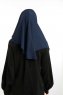 Bengi - Marineblauw Micro Krep Turban Hijab
