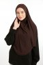 Bengi - Bruin Micro Krep Turban Hijab