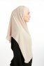Bengi - Licht Taupe Micro Krep Turban Hijab