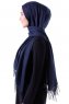 Demet - Marineblauw Pashmina Hijab