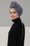 Amy - Grijs Katoen Turban - Ayse Turban