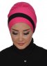 Elsa - Fuchsia & Zwart Katoen Turban