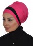 Elsa - Fuchsia & Zwart Katoen Turban