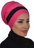 Elsa - Fuchsia & Zwart Katoen Turban