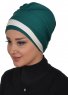 Elsa - Donkergroen & Creme Katoen Turban